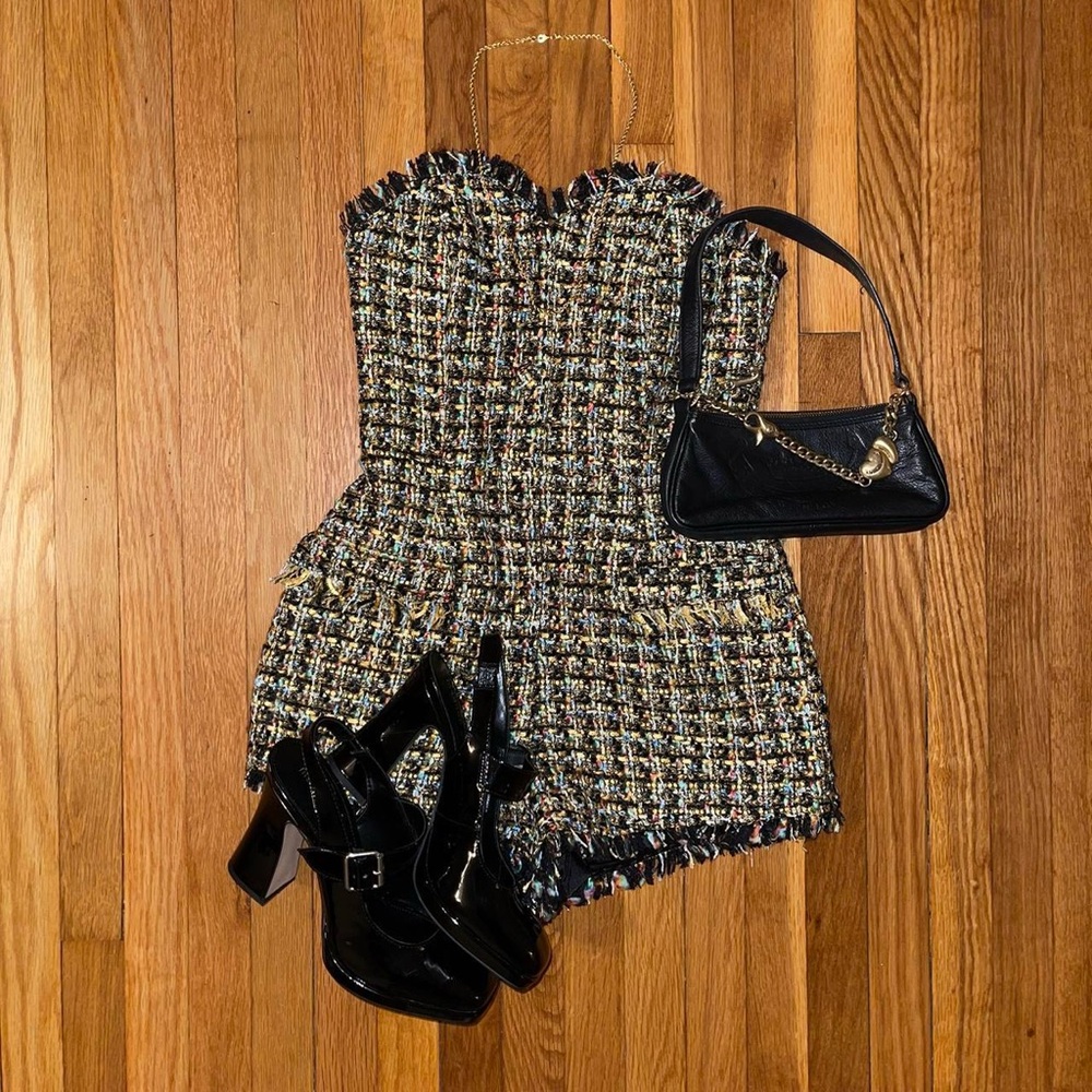 NBD Revolve tweed romper